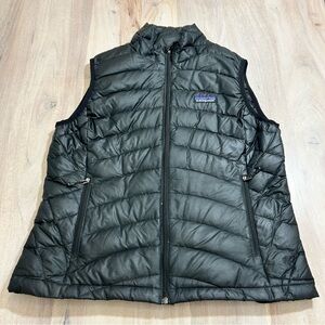 Patagonia Down Vest Zip Up Puffer Jacket Black Women's Size Medium